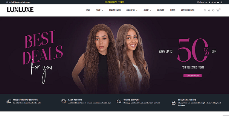 Monthly SEO Service for Luxluxehair.com
